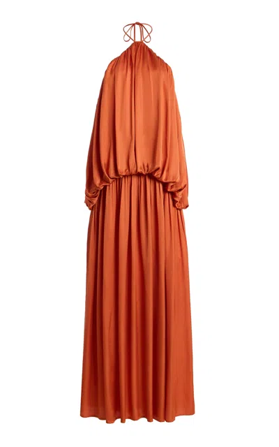 Third Form Dreamt Halter Maxi Dress | Nectar In Orange
