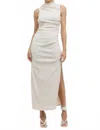 Third Form Electric Tucked Maxi Tank Dress In Bone In Neutral