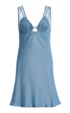 Third Form Exclusive Inhale Layered Satin Mini Dress In Blue