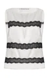 Third Form Exclusive Lace-inset Satin Top In Multi