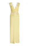 Third Form Exclusive Visions Lace-trimmed Maxi Dress In Yellow