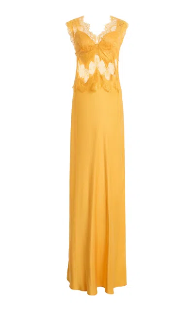 Third Form Exclusive Visions Satin Maxi Dress In Yellow
