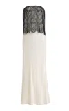 Third Form Exclusive Visions Lace Strapless Maxi Dress | Ivory+ Black Lace In Neutral