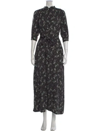 Pre-owned Third Form Floral Print Long Dress In Multi