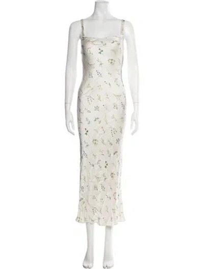 Pre-owned Third Form Floral Print Midi Length Dress In Neutral
