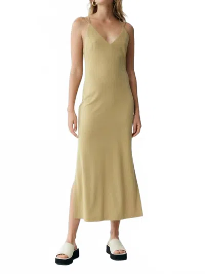 Third Form Form Cross Back Midi Dress In Khaki In Brown