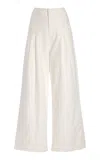 Third Form Fusion Draped Cotton Top In Ivory