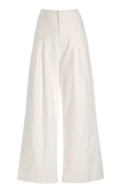 Third Form Fusion Draped Cotton Top In Ivory
