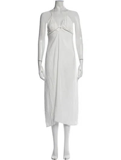 Pre-owned Third Form Halterneck Midi Length Dress In Blue