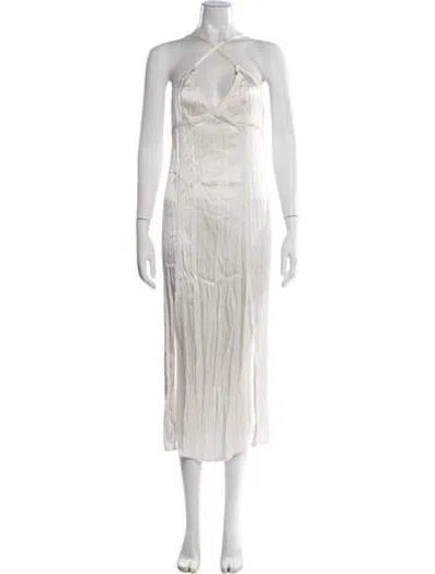 Pre-owned Third Form Halterneck Midi Length Dress W/ Tags In Neutrals