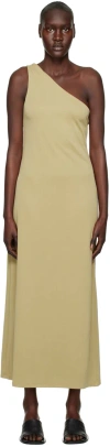 Third Form Khaki Form One Shoulder Midi Dress In Khaki