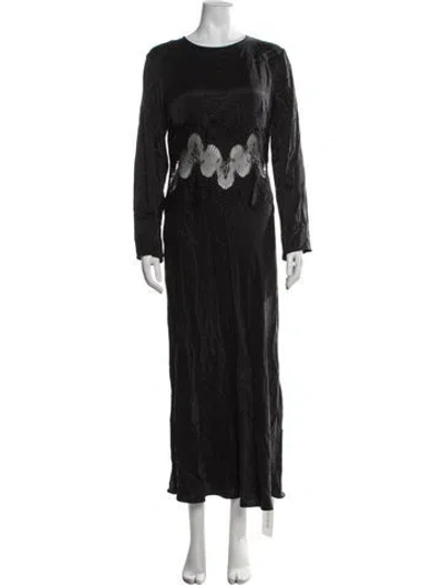 Pre-owned Third Form Lace Pattern Long Dress In Black