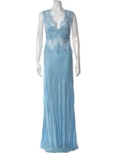 Pre-owned Third Form Lace Pattern Long Dress W/ Tags In Blue