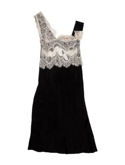 Pre-owned Third Form Lace Pattern Midi Length Dress In Black
