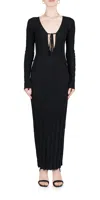 Third Form Liaison Knit Keyhole Maxi Dress In Black In Black