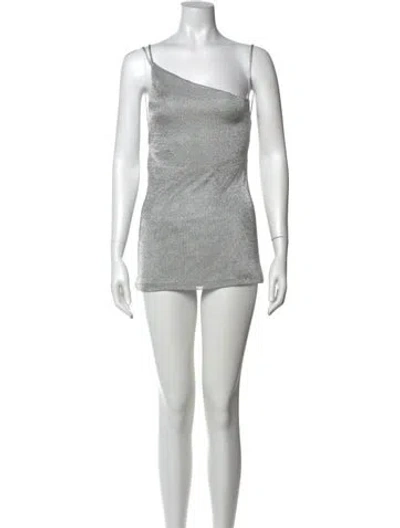 Pre-owned Third Form Mesh Mini Dress In Silver