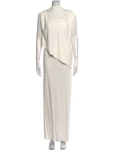 Pre-owned Third Form Mock Neck Long Dress In Neutral