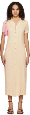 Third Form Off-white Button Midi Dress In Cream