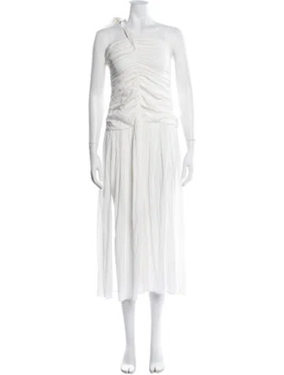 Pre-owned Third Form One-shoulder Long Dress In White