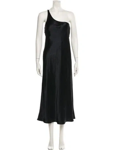 Pre-owned Third Form One-shoulder Midi Length Dress In Black