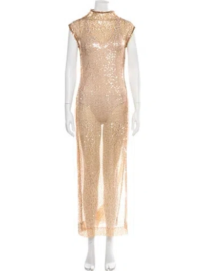 Pre-owned Third Form Patterned Long Dress In Neutrals