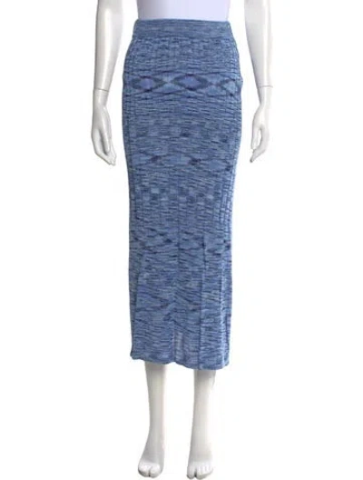 Pre-owned Third Form Patterned Long Skirt In Blue