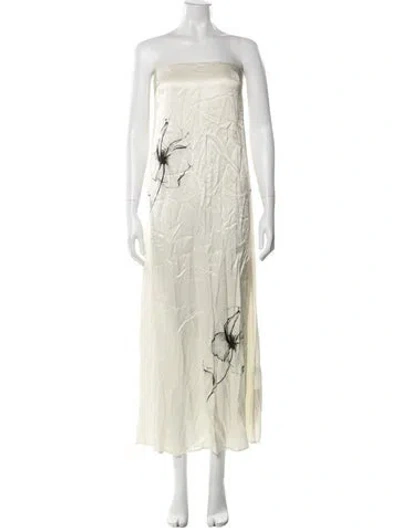 Pre-owned Third Form Printed Long Dress In Neutral