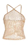 Third Form Reflection Sequined Top In Brown