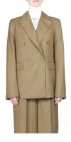 Third Form Resolute Double Breasted Blazer In Olive Branch In Brown