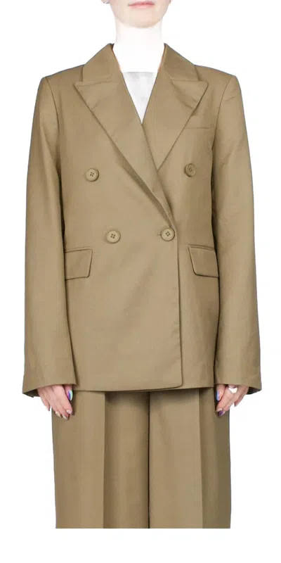 THIRD FORM RESOLUTE DOUBLE BREASTED BLAZER IN OLIVE BRANCH