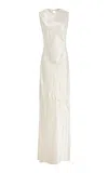 Third Form Revery Split Satin Maxi Dress In White