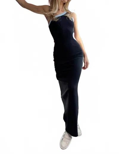 Third Form Ring Around One Shoulder Maxi Dress In Black