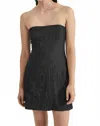 Third Form Rolling Wave Strapless Mini Dress In Black