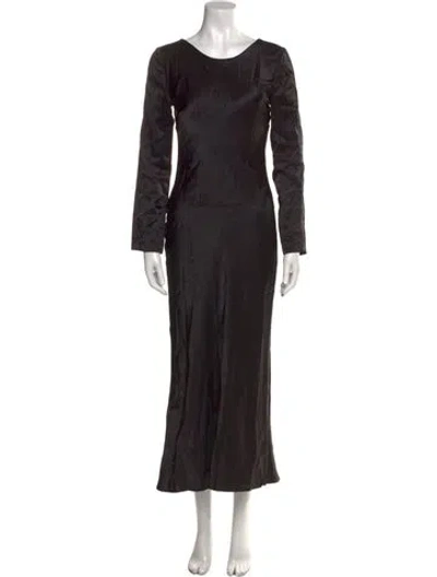 Pre-owned Third Form Scoop Neck Long Dress In Black