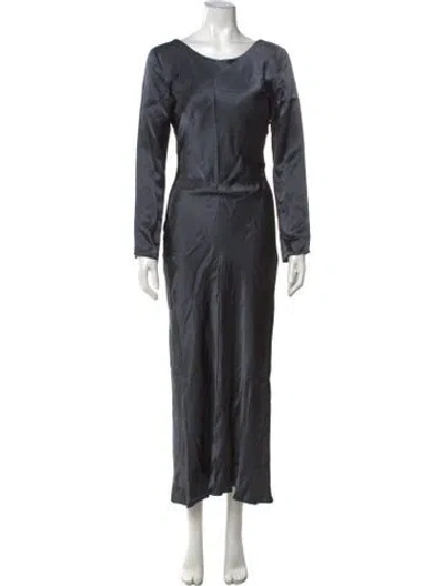 Pre-owned Third Form Scoop Neck Long Dress In Blue