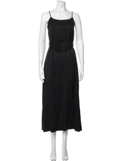 Pre-owned Third Form Scoop Neck Midi Length Dress In Black