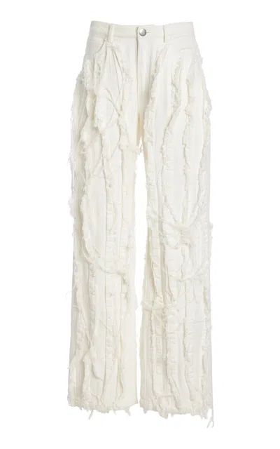 Third Form Senses Distressed Rigid Low-rise Straight-leg Jeans In White