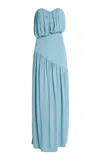 Third Form Seraphic Strapless Maxi Dress In Blue