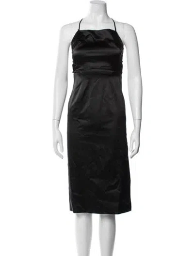 Pre-owned Third Form Square Neckline Knee-length Dress In Black