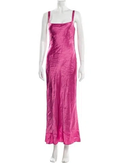 Pre-owned Third Form Square Neckline Long Dress In Pink