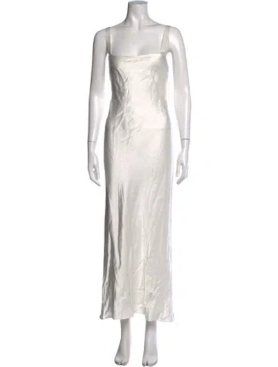 Pre-owned Third Form Square Neckline Long Dress In Silver