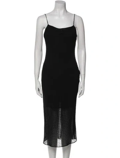Pre-owned Third Form Square Neckline Midi Length Dress In Black