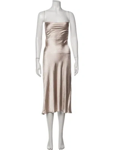 Pre-owned Third Form Square Neckline Midi Length Dress In Neutrals