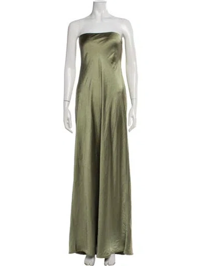 Pre-owned Third Form Strapless Long Dress In Green