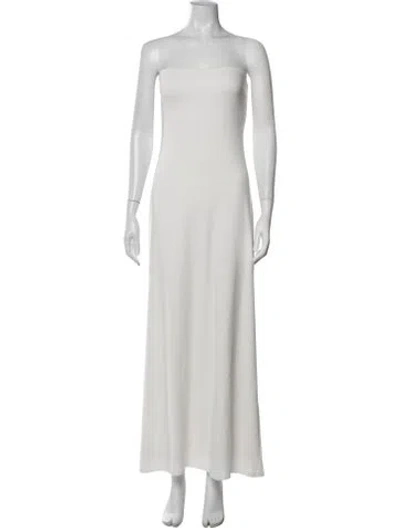 Pre-owned Third Form Strapless Long Dress In White