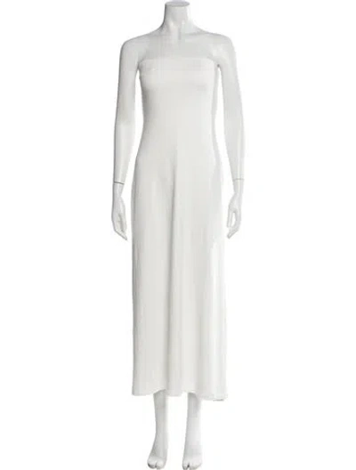 Pre-owned Third Form Strapless Midi Length Dress In White
