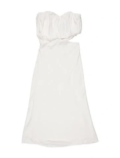 Pre-owned Third Form Strapless Midi Length Dress In White