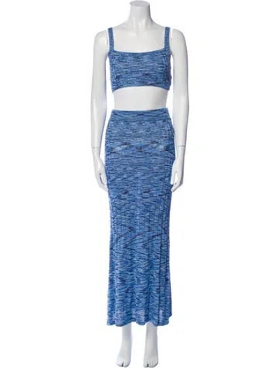 Pre-owned Third Form Striped Skirt Set In Blue