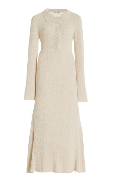 Third Form Unbound Boucle-knit Maxi Shirt Dress In Ivory