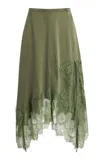 Third Form Visions Lace Handkerchief Skirt In Green